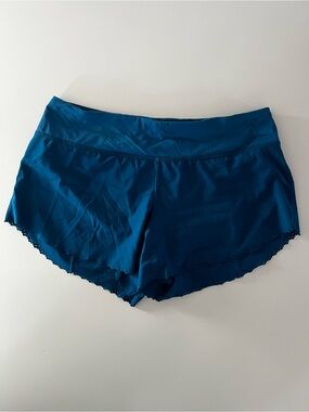 Women’s Teal Activewear Short with trim and built-in underwear